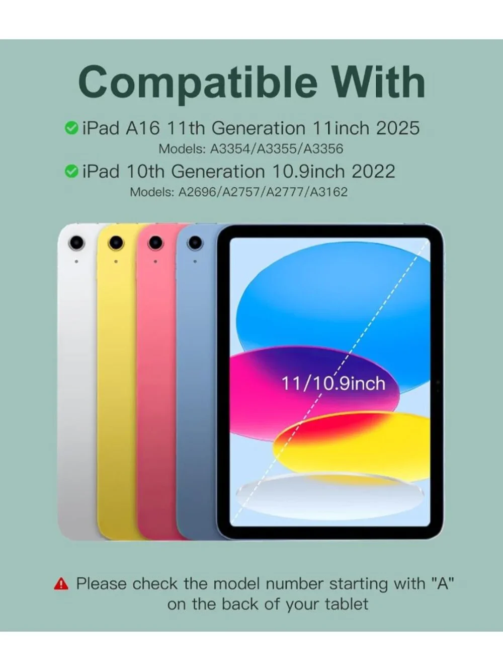 Stylish iPad Case with Wireless Keyboard for 10th & 11th Gen - Slim & Protective